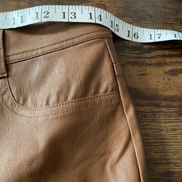 Paige Claudine Ankle Flare Jeans Faux Leather in Dark Argan size 28 NWOT - Picture 13 of 15